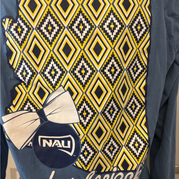 NAU lumberjacks college blue long sleeve graphic back tee size M - Picture 7 of 8